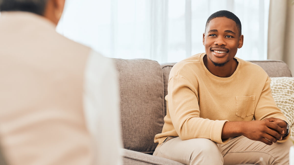 Man sat in therapy