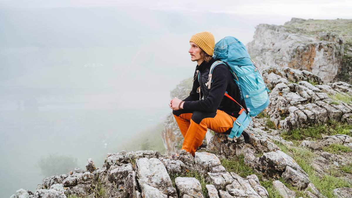 Man sat on rock