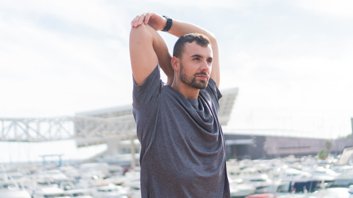 Man stretching