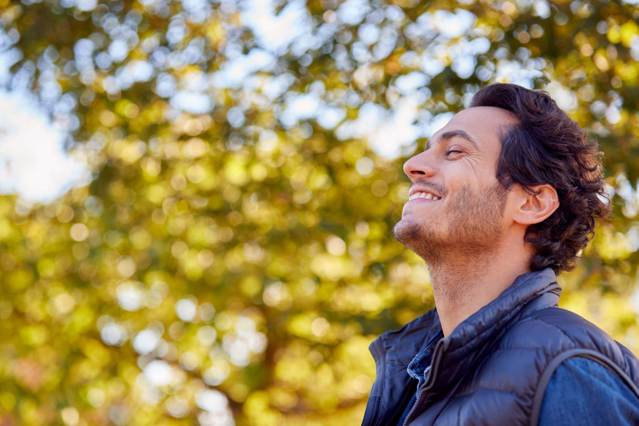 Man happy in nature